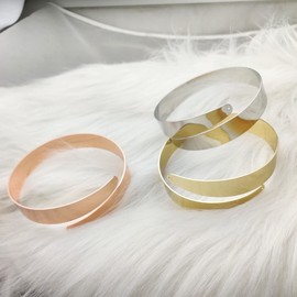 Tonone 3 Pieces Upper Arm Bracelets for Women Adjustable Upper Arm Cuff Set Minimalist Boho Punk Spiral Arm Bracelet Swirl Arm Bangle Set Adjustable