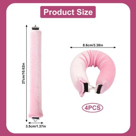 4 Stück Haare Locken Ohne Hitze, Haarwickler über Nacht für Lange Haare, Hitzefreie Lockenwickler über Nacht mit Haken, Hitzefreie Lockenwickler für Alle Haartypen, Overnight Blowout Locken Ohne Hitze