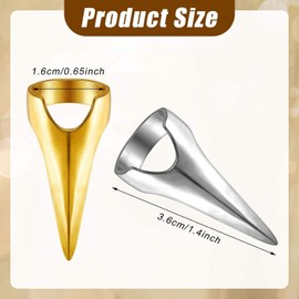 Quhoxdye 10Pcs Metal Full Finger Rings, Multi-Functional Hair Parting Tools for Cosplay, Hairstyling and Braiding, Retro Punk Claws Design with Anti-Slip Grip, Hair Extension Accessories (Gold)