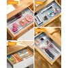 15 PCS Clear Plastic Drawer Organizers and Dividers, 4 Sizes