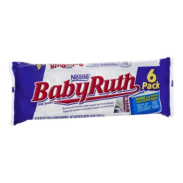 Nestle Baby Ruth Bar , 3.9 OZ (Pack of 24)