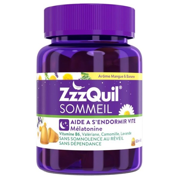 Vicks  Zzzquil Sommeil Mangue Banane Gommes , box of 30