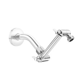 Singing Rain - Brazo de extensión para cabezal de ducha ajustable de 5 pulgadas, con tornillo de fijación con seguro, de latón cromado co...