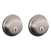 Schlage B62NV619 Satin Nickel Double Cylinder Deadbolt