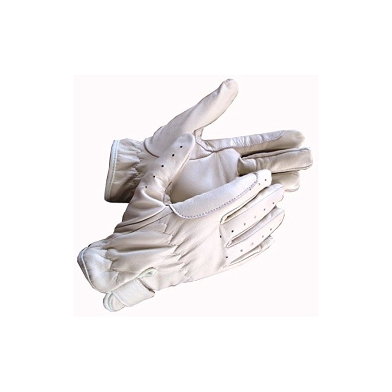 Ryda Ladies Real Leather Horse Riding Gloves White Black Brown