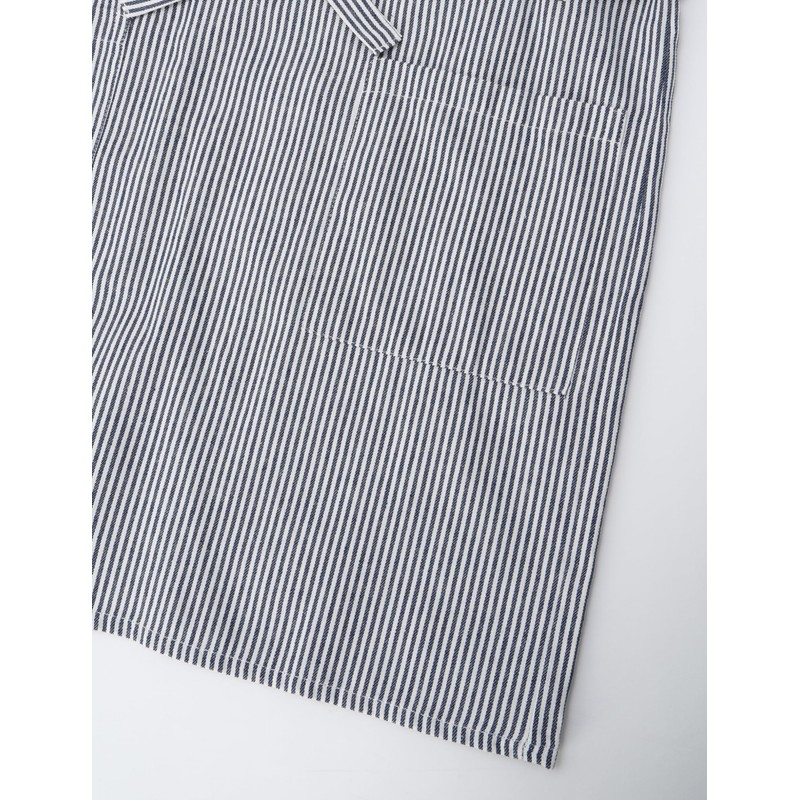 Edwin Hickory Apron with Front Ties and Side Pockets with