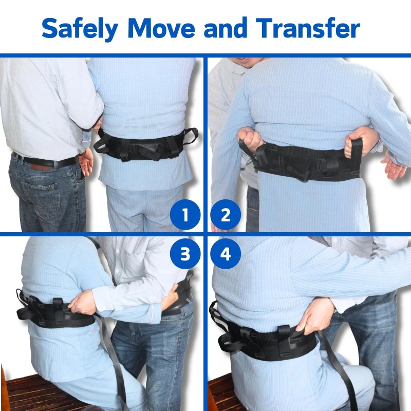 Homymusy Gait Belt,Lifting Belt with 7 Handles,Transf