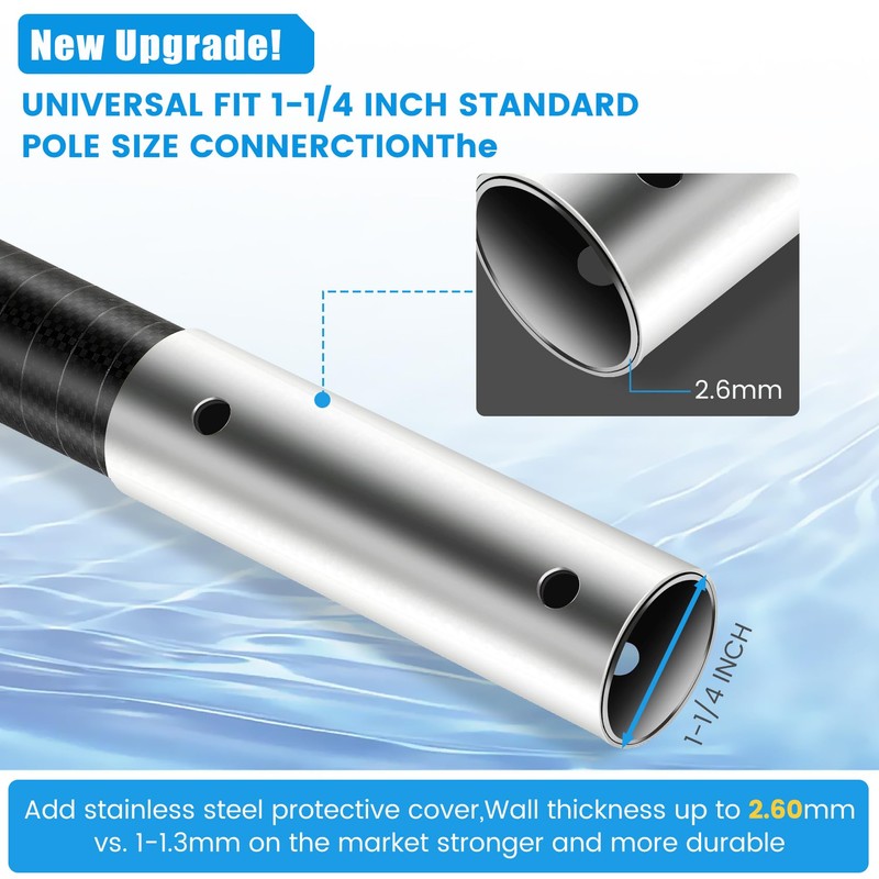 15 FT Pool Pole Carbon Fiber, Swimming Carbon Fiber Pool