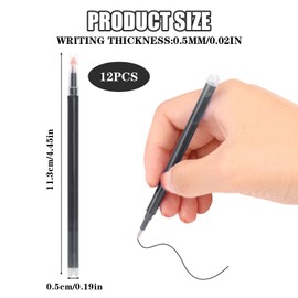12 Pack Grey Erasable Pen Refills Compatible with Pilot Frixion and Most Rollerball Friction Pens Grey Ink 0.5 mm Stainless Steel Tip Smooth Durable Writing Experience for Students Professionals