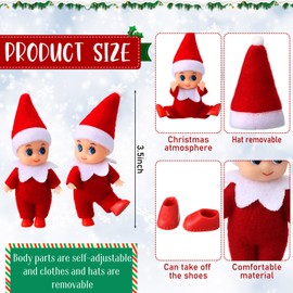 Cunno 12 Pcs Red Christmas Miniature with Clothes Xmas Decorations Tiny Gift Accessories Christmas Advent Calendar Holiday Decorations(Red)
