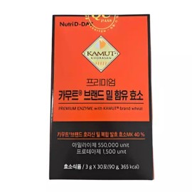 Product Detail Reference 뉴트리디데이 프리미엄 카무트 브랜드 밀 함유 효소 3g x 30포(90g) 1개 NutriDay Premium Kamut Brand Wheat Enzyme 3g x 30 Pouches (90g) 1 Pack [90g × 1 piece]