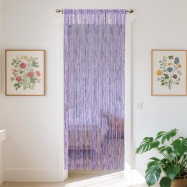 RAINFLOW String Curtains for Doorways - Doorway Curtain Sequin Semi-Sheer Handmade for Closet Windows Bedroom Room Decor Boho Decorative (39x78in, Purple) No Beaded Curtain,No Privacy