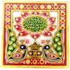 Purpledip Marble Platform (Plinth): Square Ethnic Handpainted Chowki for God