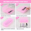 Soiiw Nail Tool Sterilizer Box Pink,Fully Transparent Plastic Sterilization Tray
