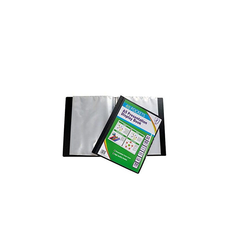 1 x A5 40 Pockets (80 Views) Display Books Black