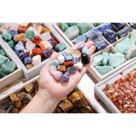 CrystalTears Assorted Healing Stones Crystals Bulk Tumbled Polished Stone Chips Natural Chakra Quartz Crystal Gemstones for Reiki Meditation Therapy Beginners Home Decor