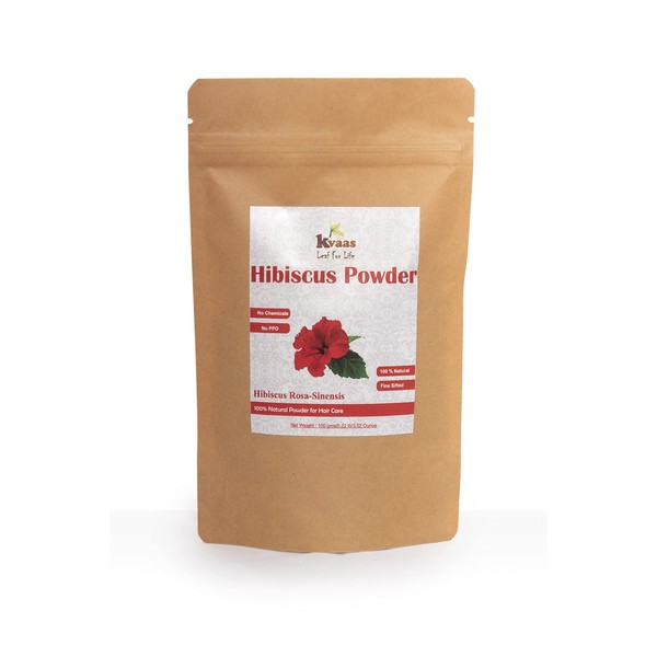 Hibiscus Flower Powder | 3.53 Oz (100 g) | Natural & Pure Powder for Hair Care By KVAAS