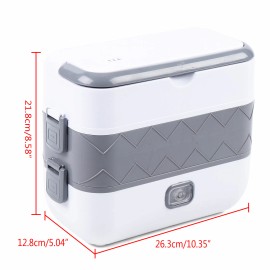 2Layer Portable Electric Heated Lunch Box Mini Microwave Oven Lunch Container