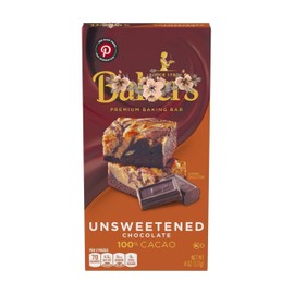 Premium Unsweetened Chocolate Baking Bar, 4 Ounce (6 pack), by Litezout