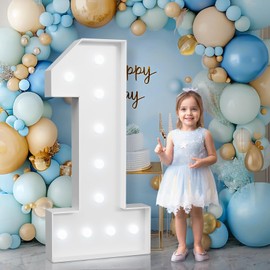 4FT Marquee Numbers, Light Up Numbers 1 With Cool Light, Large Numbers for 1st 21st Birthday Party Decorations, Anniversary Decor DIY Kit