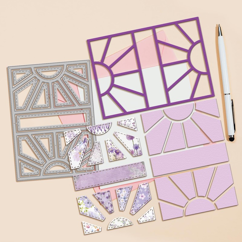 GLOBLELAND Spleißen von Rechteckigen Hintergrundplatten Stanzformen Für DIY Scrapbooking Metallkreise