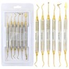 MuskalMed 6 Pcs Dental Instrument Composite Resin Filling Spatula Gold
