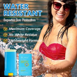 [Invisible & Waterproof] SPF50+ Sunscreen Stick 13g - Broad Spectrum UV/IR Protection, 80Min Water-Resistant, Natural Ingredients (Avocado Oil, Vitamin E) for Face & Body, Clear & Non-Greasy