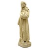 Vintage Saint Francis Statue: Solid Durable Stone with Distressed Texture.
