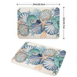 Sea Shell Starfish Summer Dish Drying Pad 18 x 24 Inch With Absorbent Reversible Microfiber Coastal Ocean Drying Mats Dish Drainer Mat Fast Dry For Kitchen Dining Room Decoration
