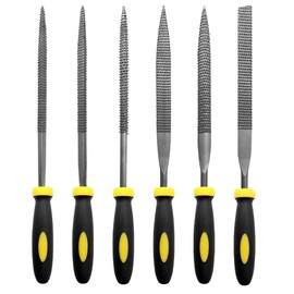 SGERUFZ 6-Piece Precise File Set for Workshop and DIY Including Flat File, Half Round File, Round File and Needle File, Ideal for Coarse Cutting and Roughing