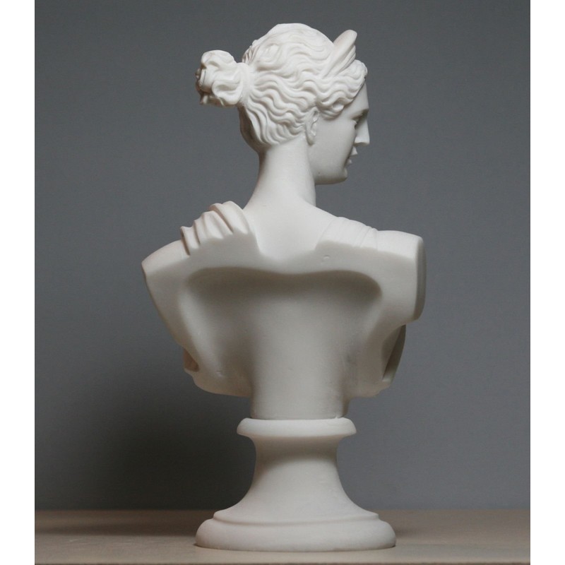 greekartshop Greco-Roman Goddess Artemis Diana Bust Head Cast Marble Statue