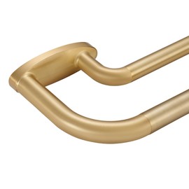 Double Curtain Rods Warm Gold,Room Darkening Drapery Rod for 48-84 Inches,Adjustable 3/4 Inches Front and 5/8 Inches Back Quality Metal Rod for Window,Wrap Around Design