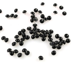 50Pcs 10mm Black Buttons, Round Pearl Buttons, Earl Decorative Buttons, for Sewing, Sewing Buttons, Half Ball Pearl Buttons Round Shape Pearl Buckles, Crafting Sewing Circle Hook Buttons Fasteners