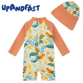 upandfast Baby Swim Costume with Sun Hat, UPF 50+ Swimwear for Baby