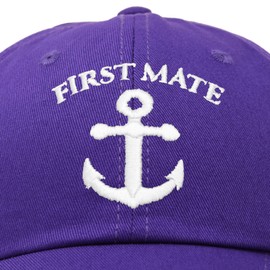 DALIX First Mate Hat Sailing Baseball Cap Sailor Gift Boating Women in Purple