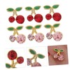 LALAFINA 3sets Cherry Shape Nail Charms Glitter Nail Art Decorations