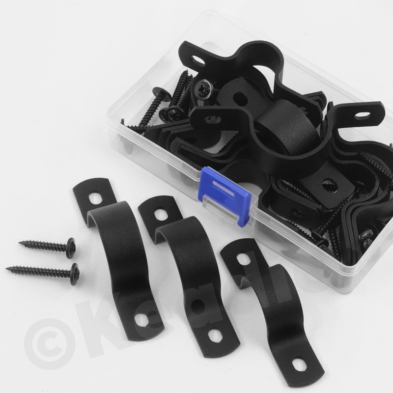 Keadic Black U-Clamps, Pipe Clamps for Indoor and Outdoor (25MM)