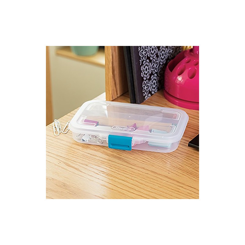 Sterilite 17248612 Caja pequeña dividida de plástico blanco de 8-1/2