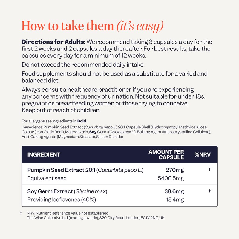 Jude Bladder Control Tablets As Seen On Dragons Den, Daily