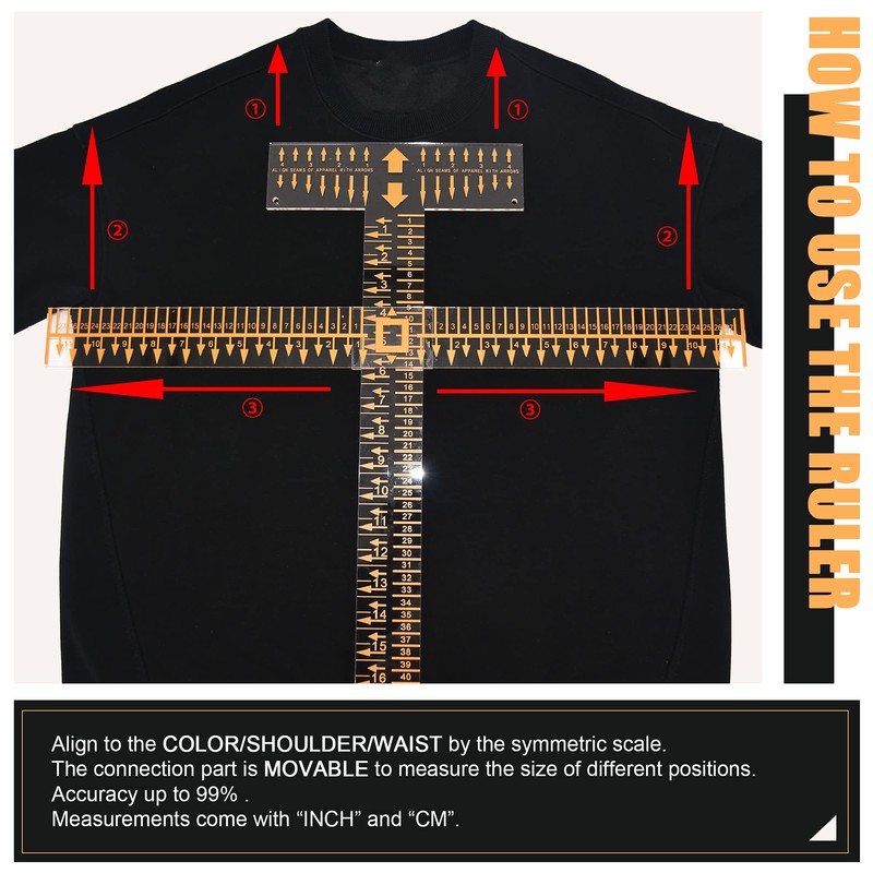 T-Shirt Alignment Ruler Guide Tool Set with Acrylic to Center