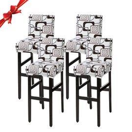 Jaotto Chair Covers, Set of 4, Stretch Bar Stool Covers, Removable, Washable, Chair Protection, Decoration, Chair Cover, Bar Stool, Chair Covers for Pub Counter Bar, Cafe (Black, Set of 4)