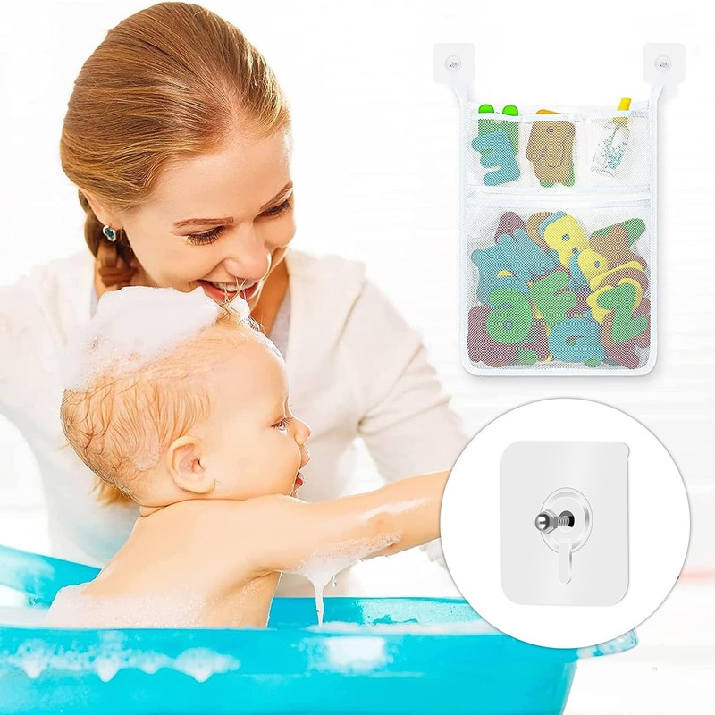 KIPTVO Baby Bath Toy Storage Net Bags, Large Bathroom Quick