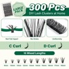D Curl Eyelash Extension Kit, 5 Counts/set Mixed Length Lash