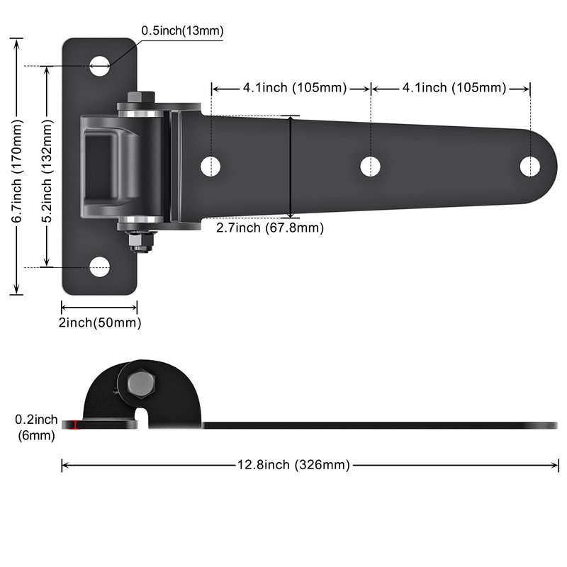 Insaga Heavy Duty Gate Hinges 1000 LBS, 13'' Strap Hinges