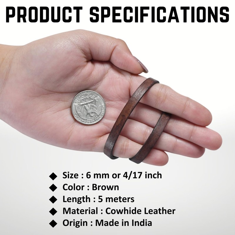 Leatherow Flat Genuine Leather Cord String Full Grain Cord Lace