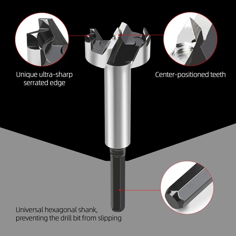 1-3/16 Inch Forstner Bit for Woodworking,1-3/16" Forstner Drill Bit for