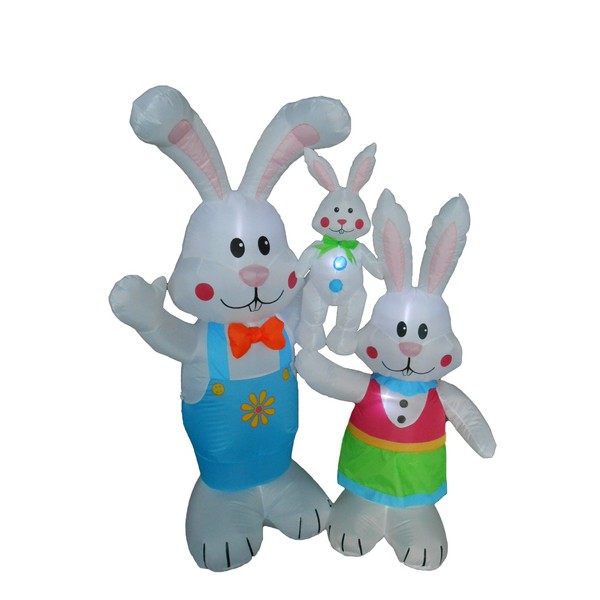 5 Foot Tall Easter Inflatable Party Bunny Bunnies Family - Yard Blow Up Decoration