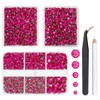 qiipii 5070PCS Rose Red Resin Crystal Rhinestones for Crafting Dark