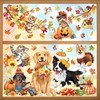 decalmile Fall Pumpkin Maple Leaves Double Sided Window Clings Autumn