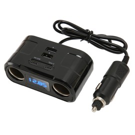 Divisor de Enchufe para Encendedor de Cigarrillos de Coche, Multifuncional con Protección contra Sobretensión, Salida USB Tipo C para Teléfonos Tabletas, Adecuado para Modelos de